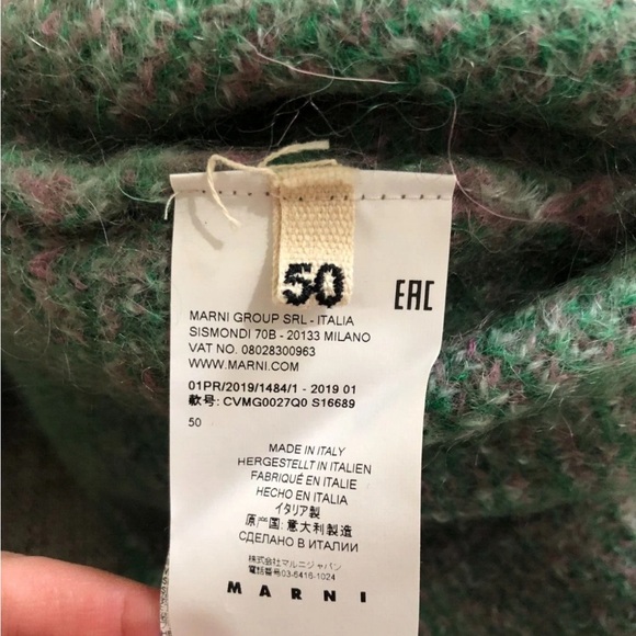 Marni Mens Mohair Wool V Neck Striped Sweater - Picture 5 of 6